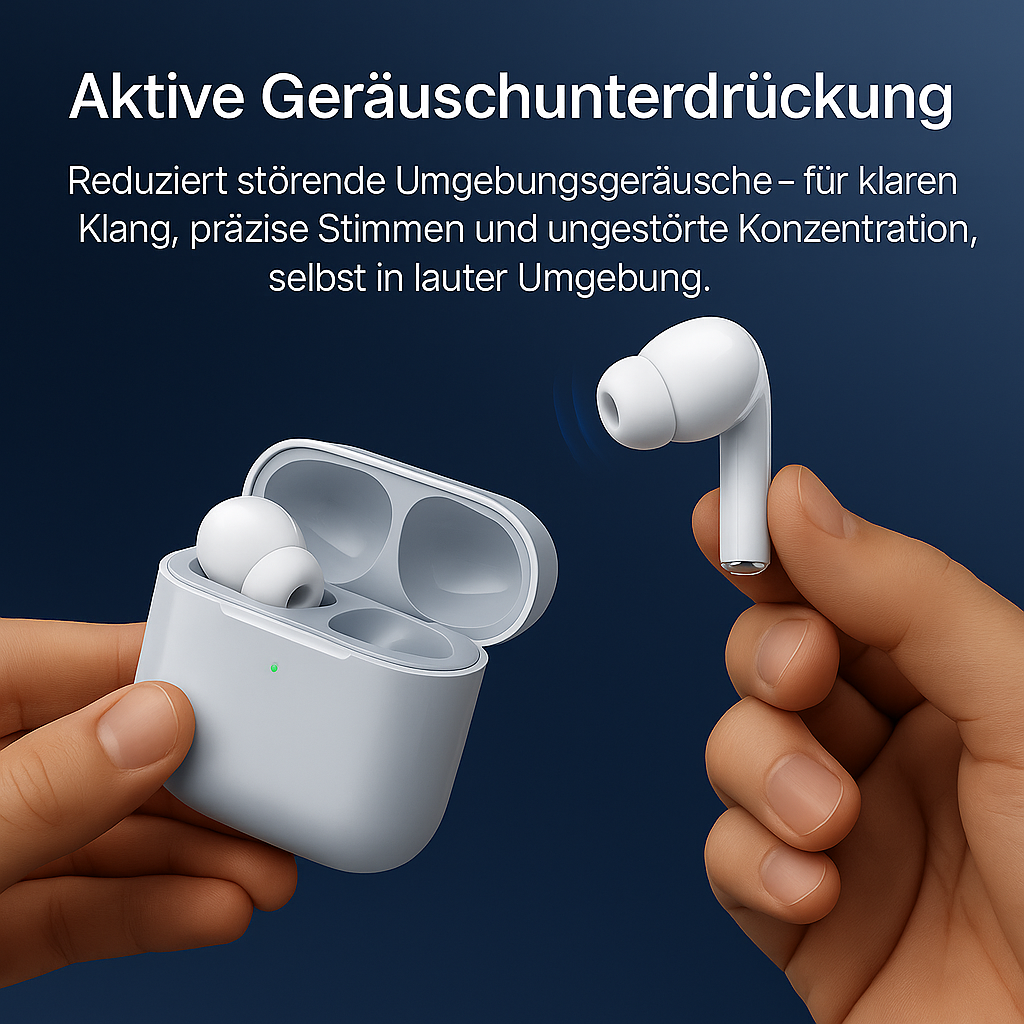 Draadloze Bluetooth-oordopjes met ANC, oplaadcase en USB-C