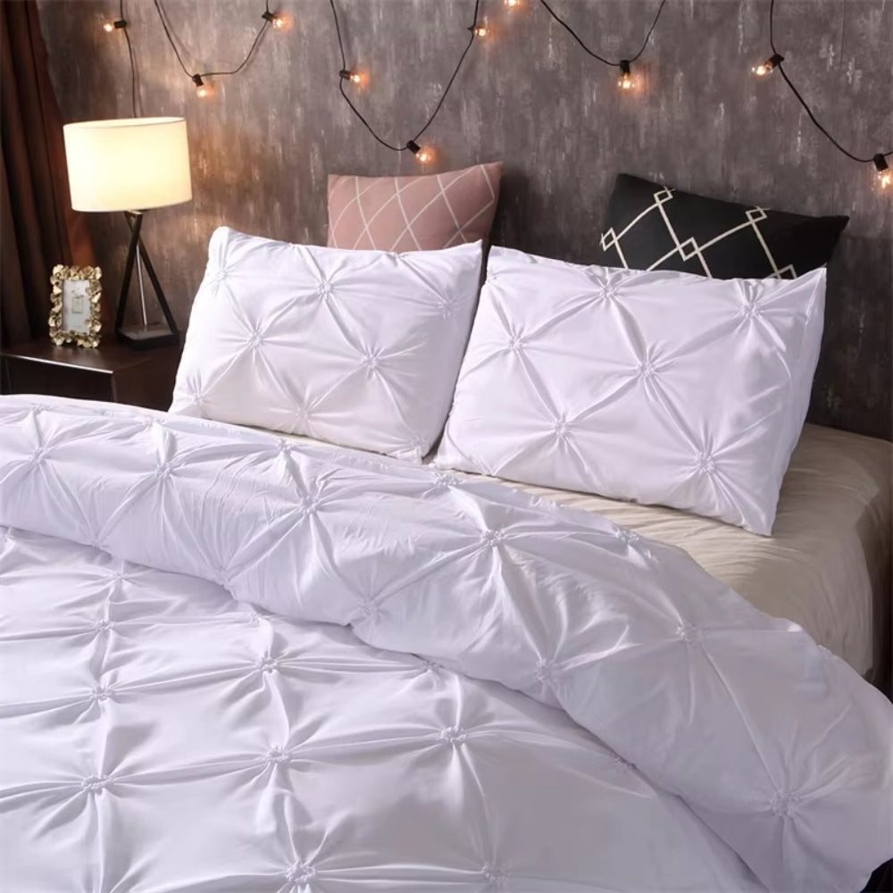 Ensemble de housse de couette Airweave Pintuck 3 pièces | Ensemble de literie doux