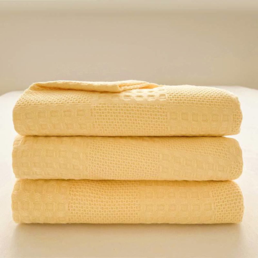 Plaid à carreaux gaufrés blush douillet pour la décoration intérieure