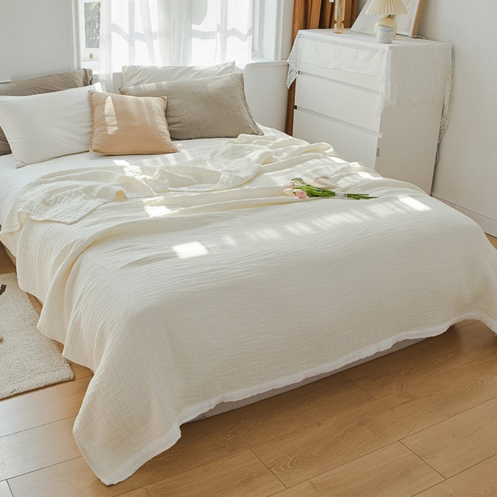 Plaid bébé en mousseline de coton multi-couches doux pour nursery et poussettes