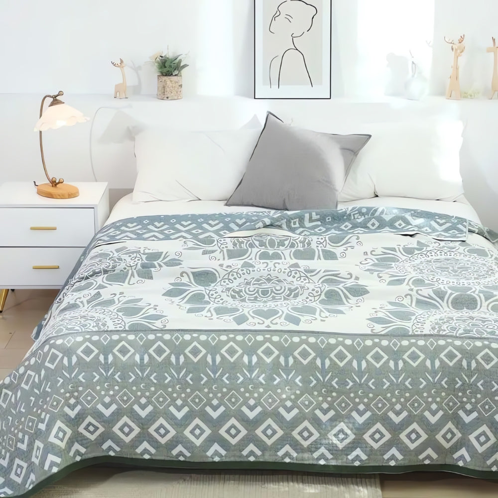 Plaid en coton floral confortable pour décoration intérieure et confort
