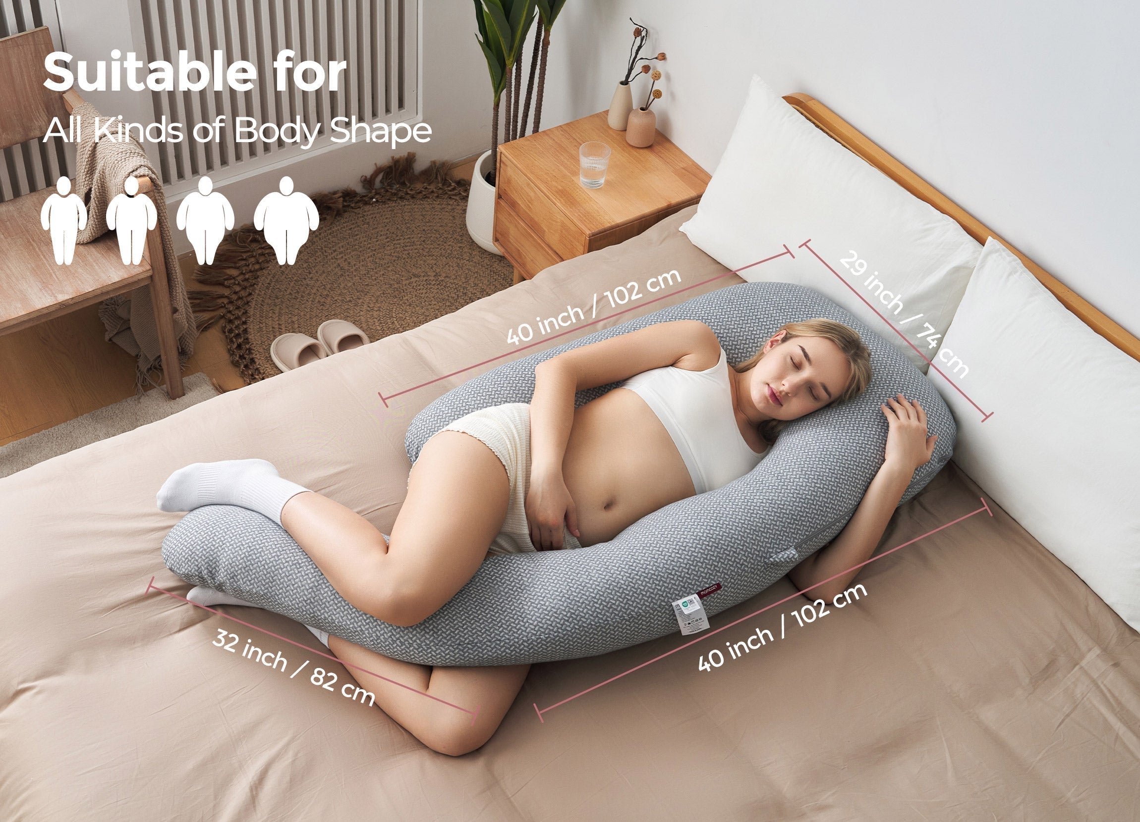 Oreiller de grossesse pour confort et soutien - Oreiller corporel pour le sommeil