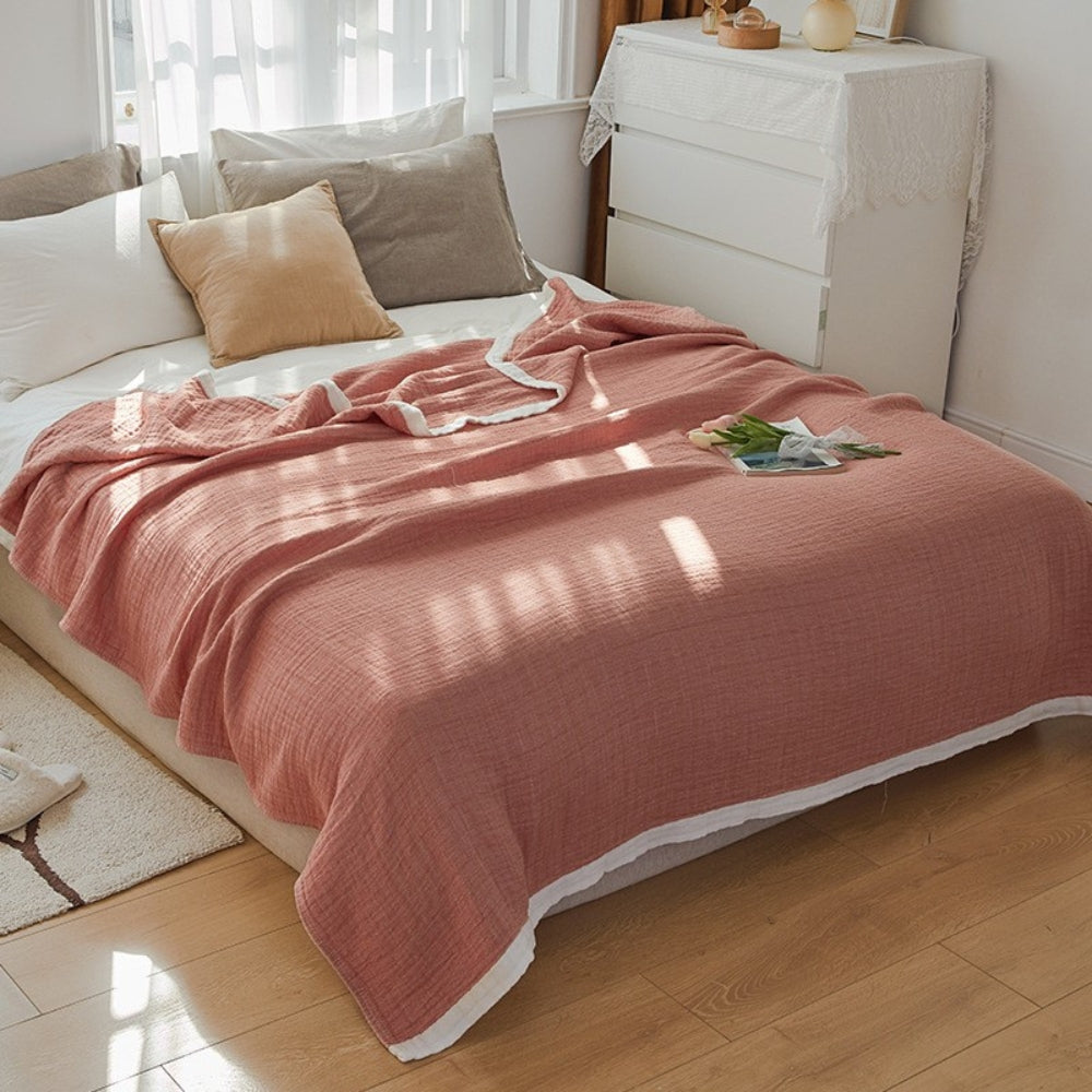 Plaid bébé en mousseline de coton multi-couches doux pour nursery et poussettes
