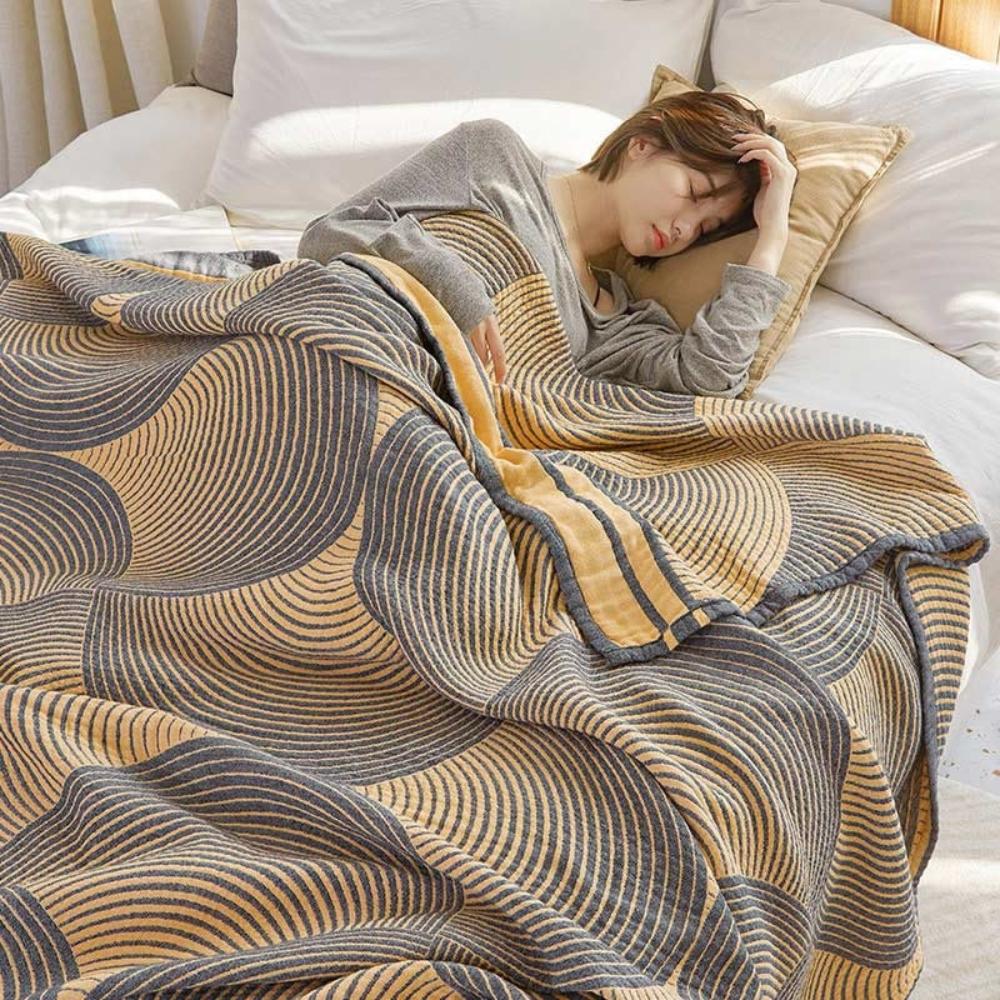 Soft Reversible Muslin Cotton Baby Blanket - Lightweight & Breathable