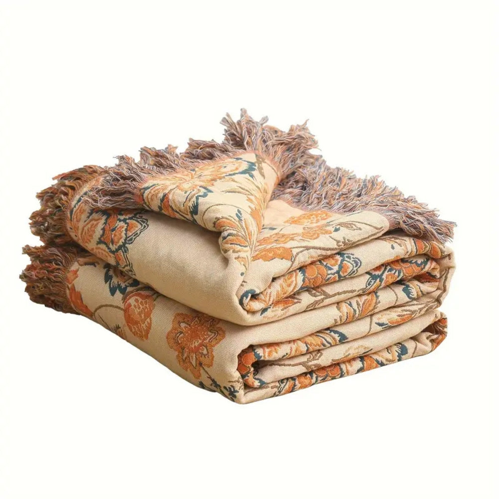 Plaid bohème rustique confortable pour décoration intérieure et chaleur