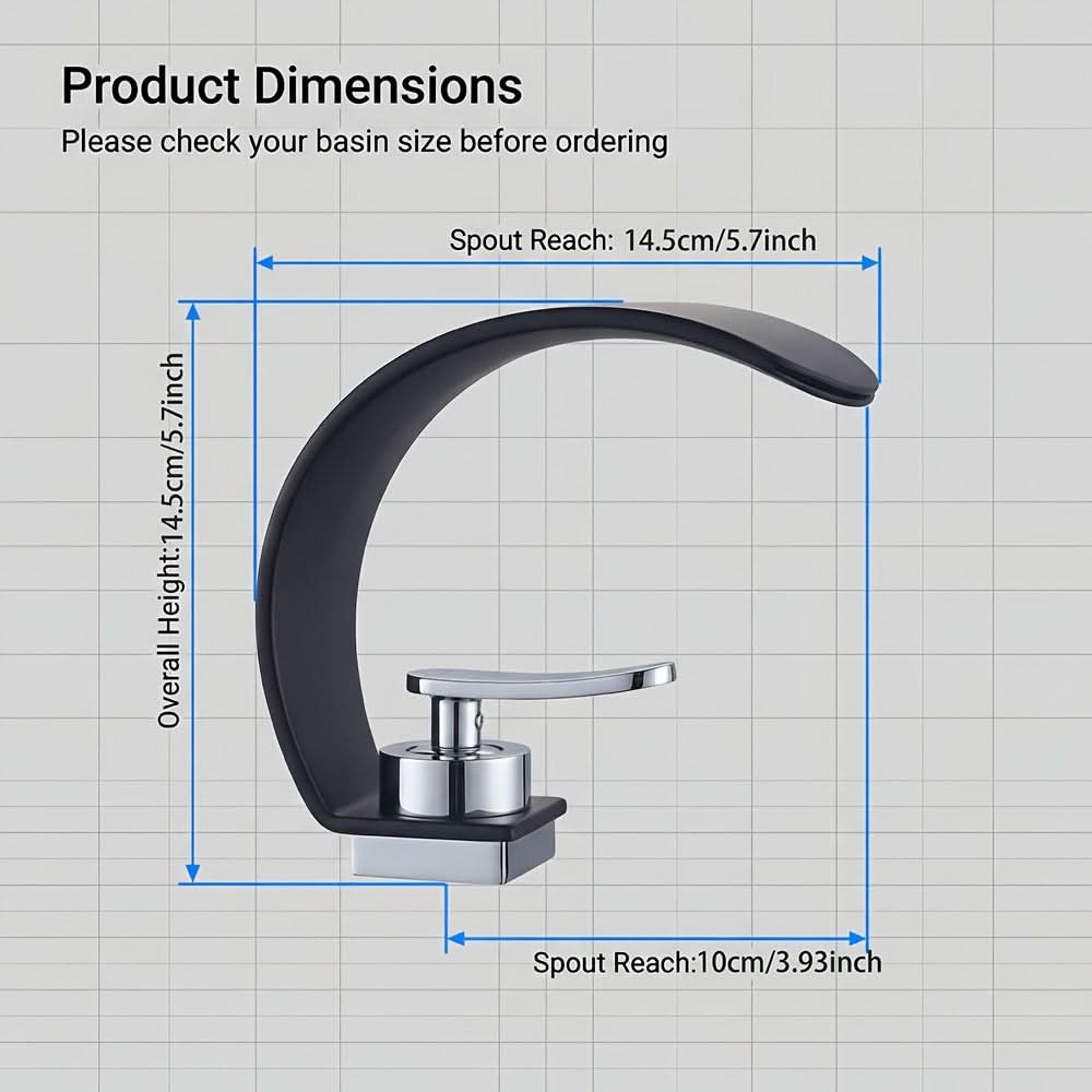 Mirror Waterfall Basin Faucet – ArcFlow Modern Bathroom Tap