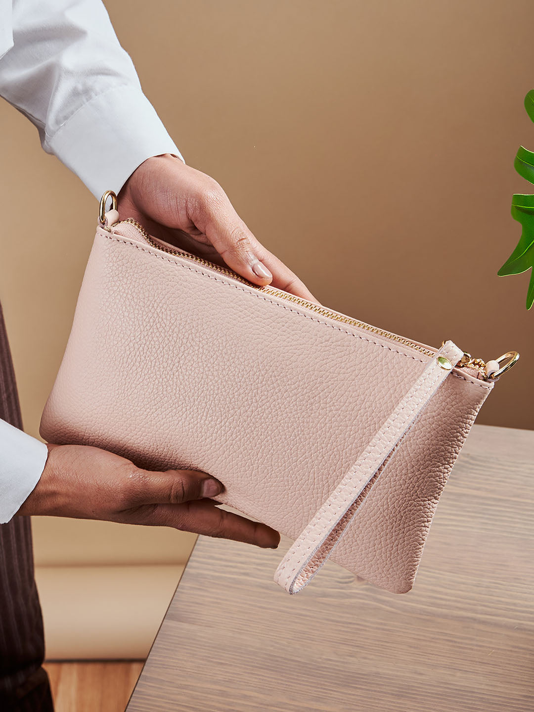 Pochette en cuir Eleganza Duo-Size
