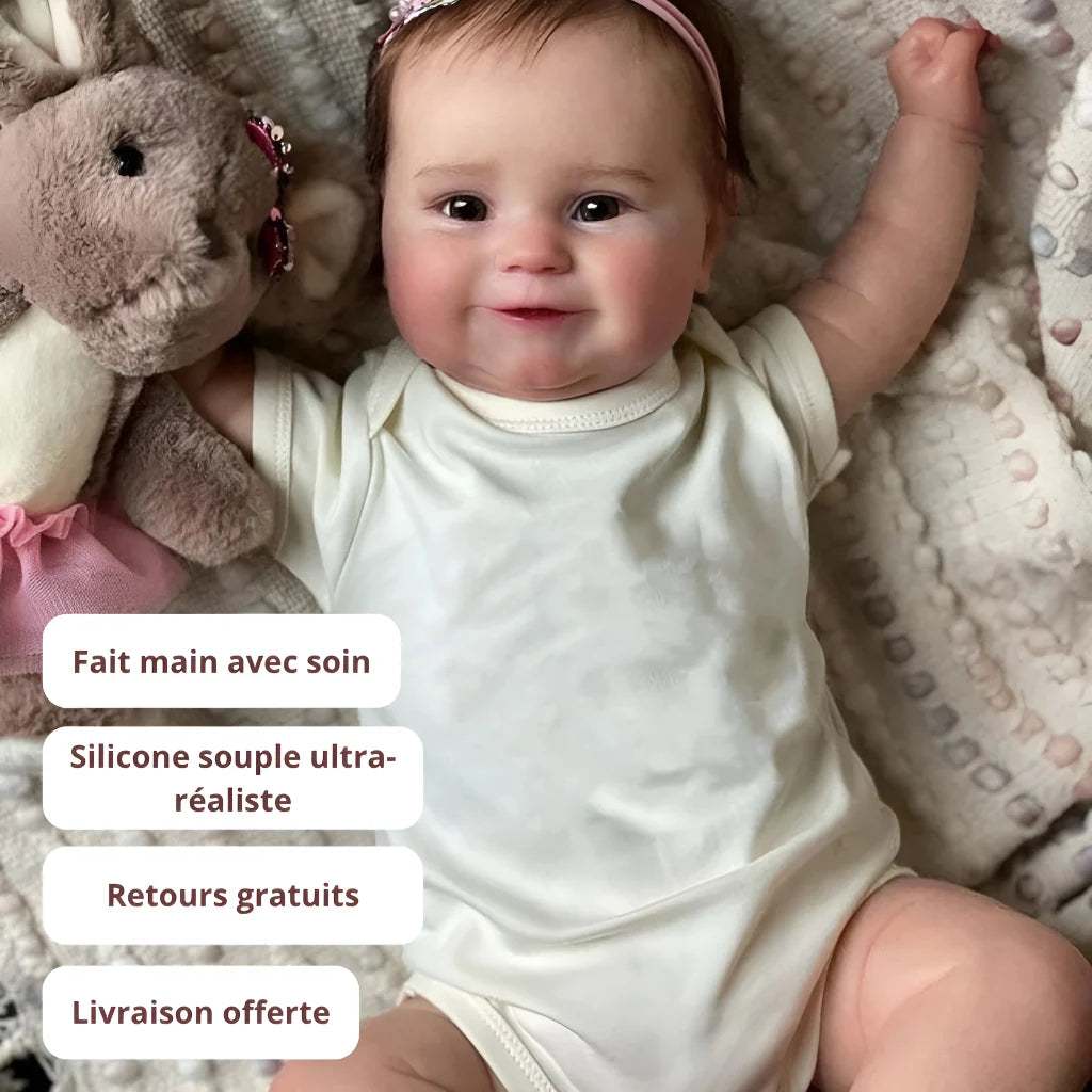Maddie Handmade Reborn Baby Girl Doll with Dark Brown Hair