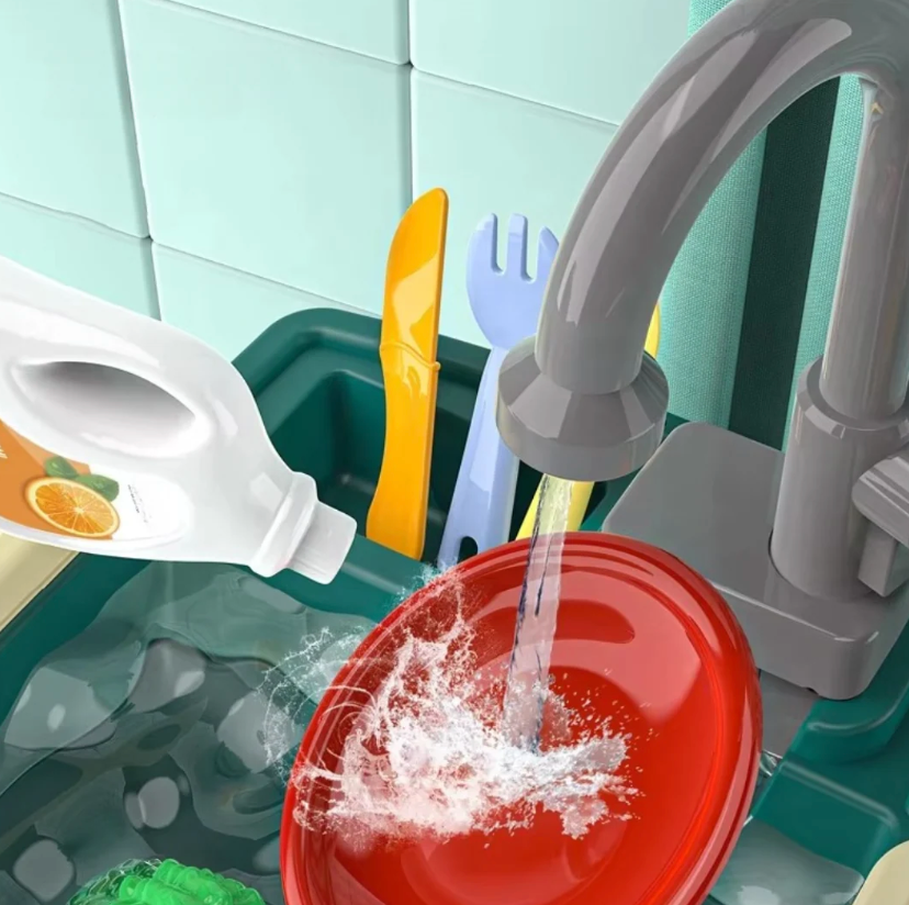 Kids Play Kitchen with Running-Water Tap – WaterWonder Role-Play Set