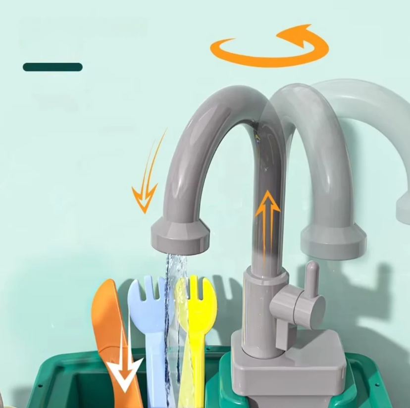 Kids Play Kitchen with Running-Water Tap – WaterWonder Role-Play Set