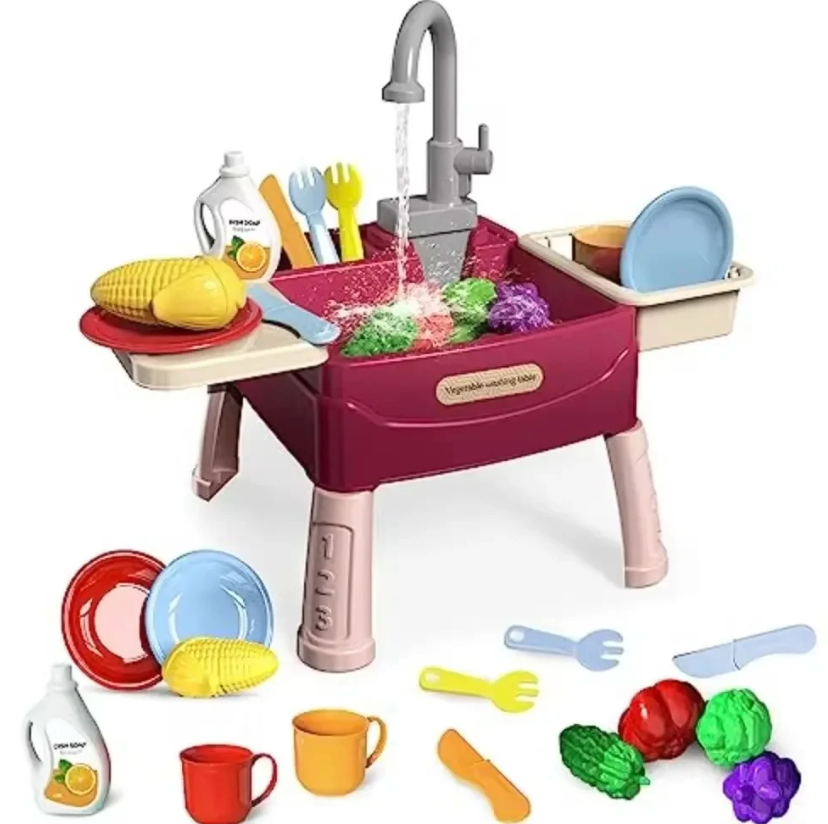 Kids Play Kitchen with Running-Water Tap – WaterWonder Role-Play Set