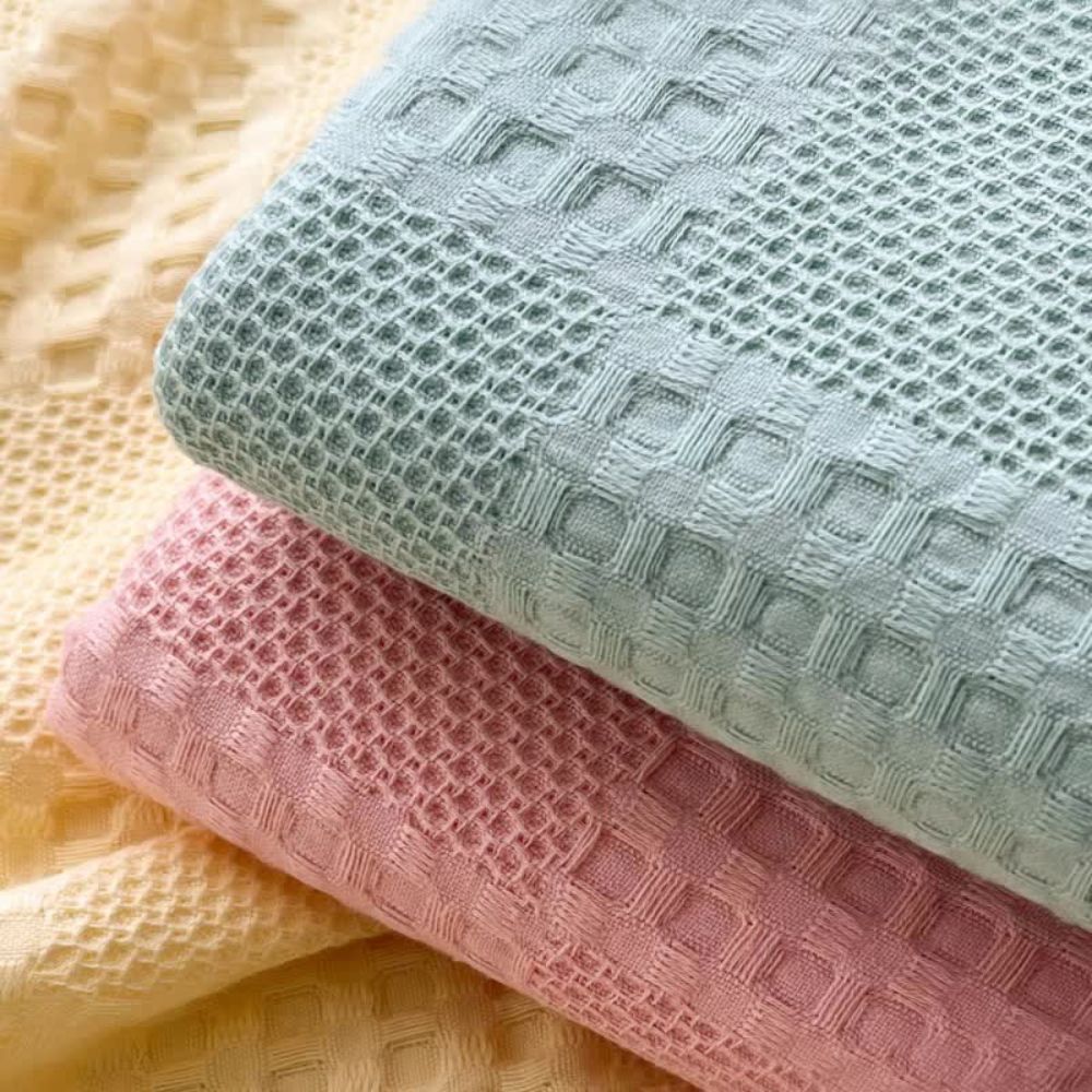 Plaid à carreaux gaufrés blush douillet pour la décoration intérieure