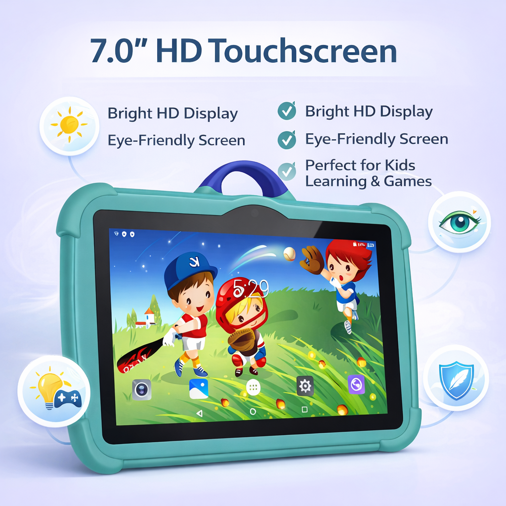 7-Inch Kids Android Tablet – Shockproof Case for Learning & Entertainment