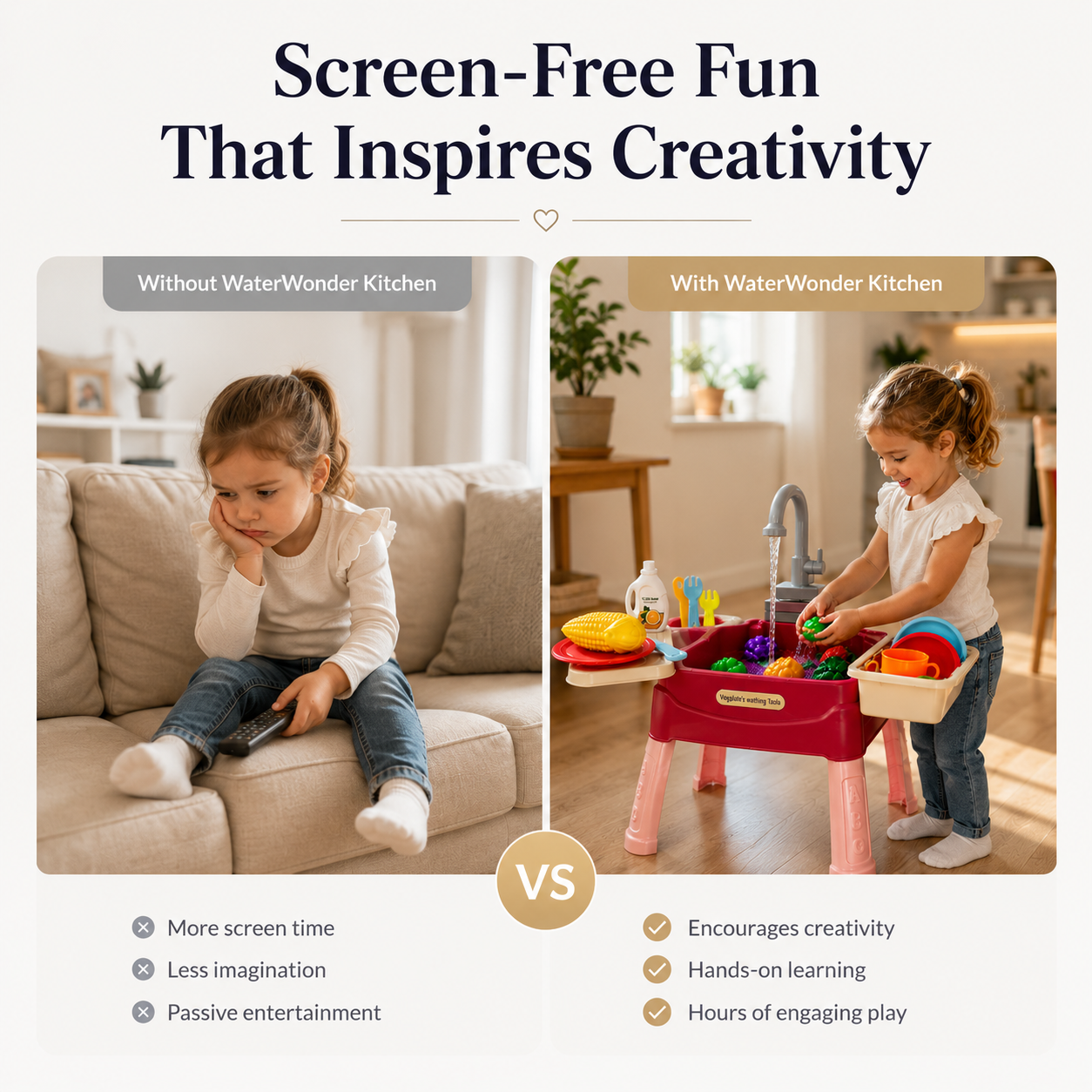 Kids Play Kitchen with Running-Water Tap – WaterWonder Role-Play Set