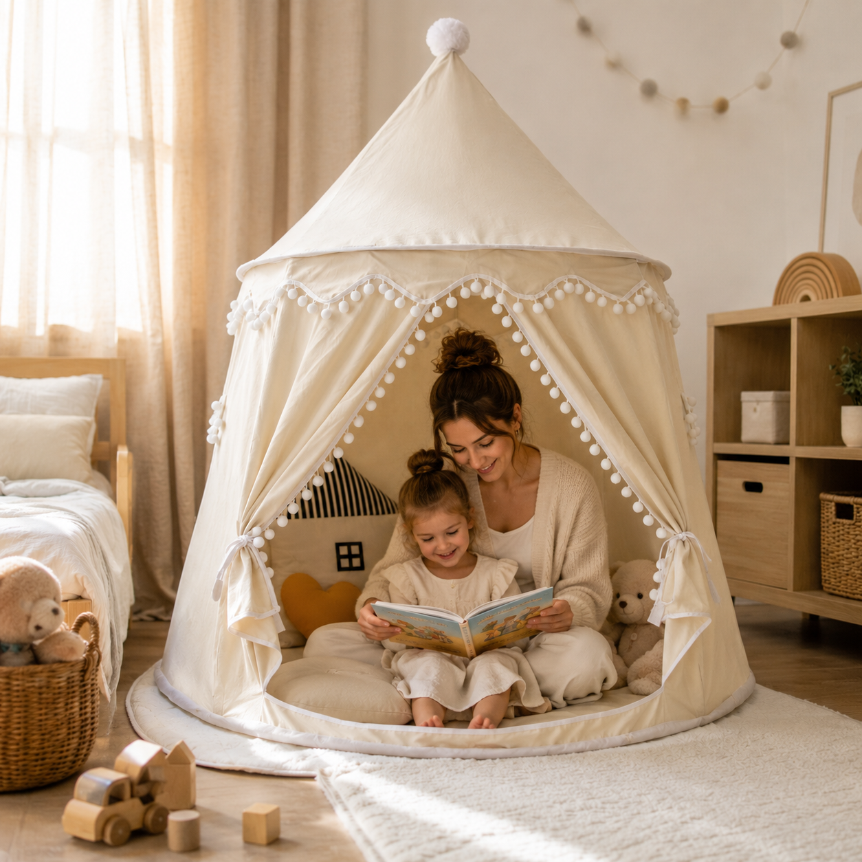 Kids Canvas Play Teepee – DreamHaven Indoor Imaginative Play Tent