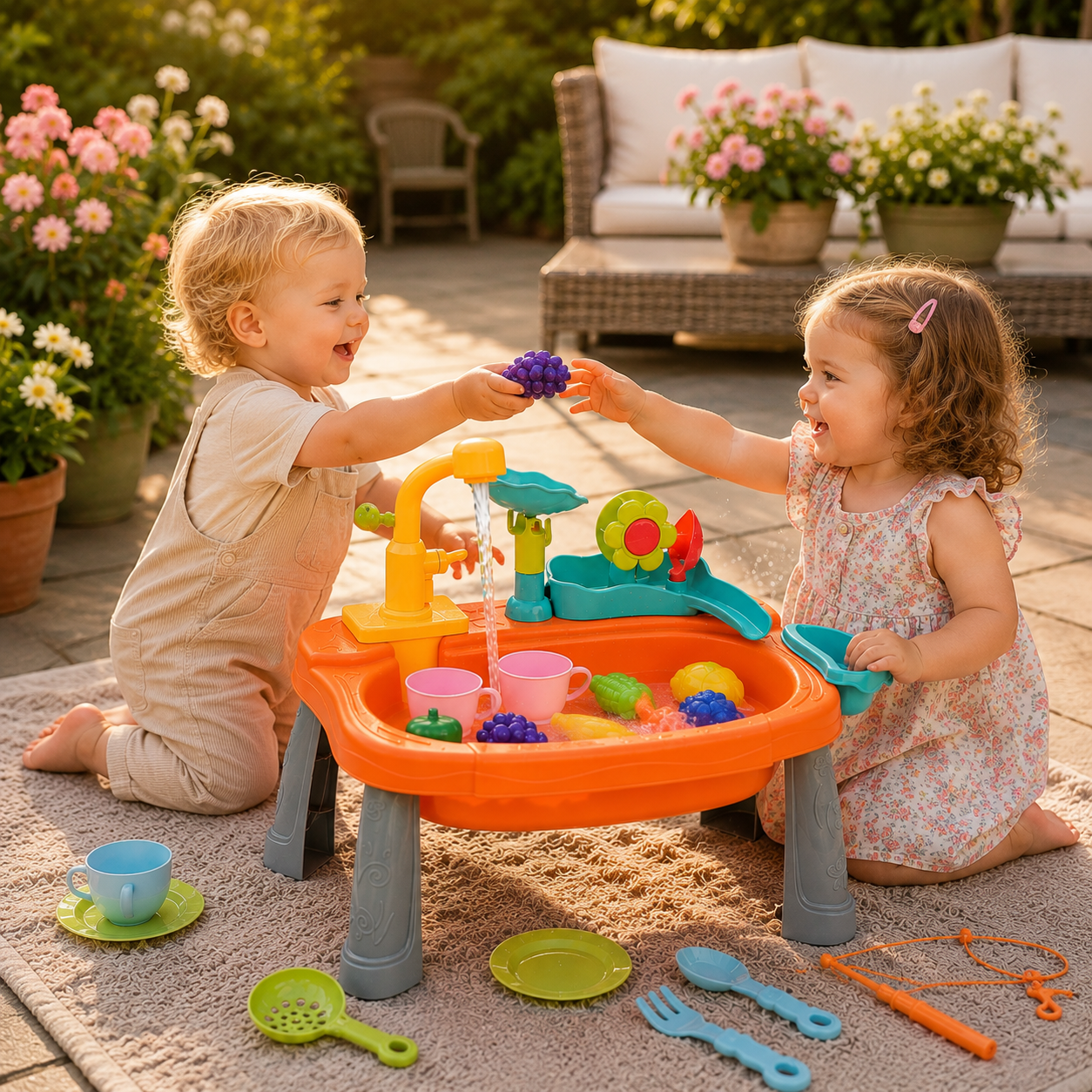 Kids Kitchen Sink Toy with Running Water – Electric Pretend Play Set