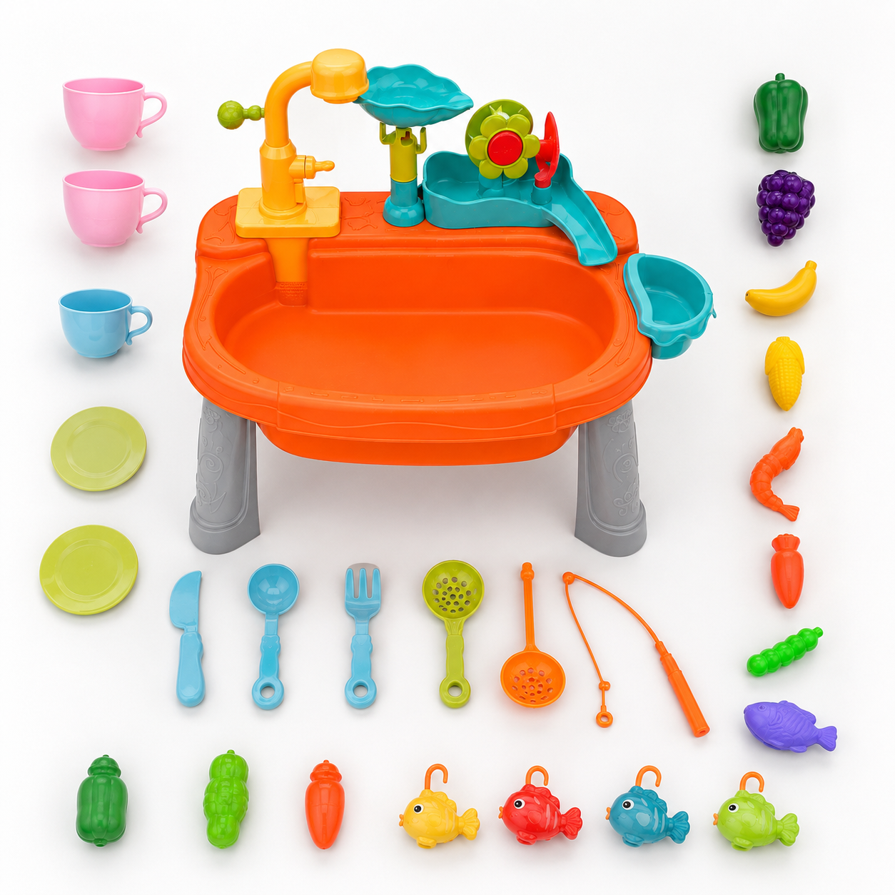 Kids Kitchen Sink Toy with Running Water – Electric Pretend Play Set