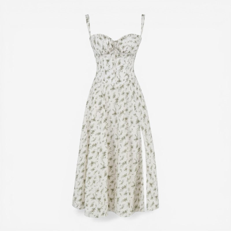 Robe midi sans manches à encolure carrée