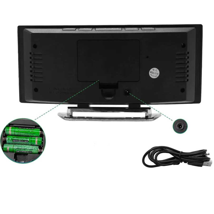 LED-Spiegelwecker mit automatischer Dimmung, Schlummerfunktion und Temperaturanzeige
