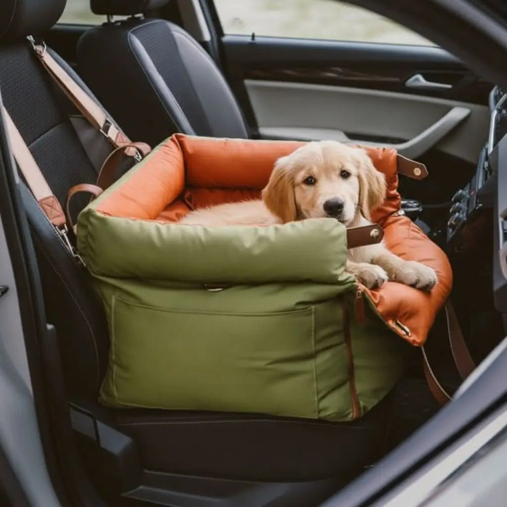2-in-1-autostoel en reisbed voor honden met veiligheidslijn