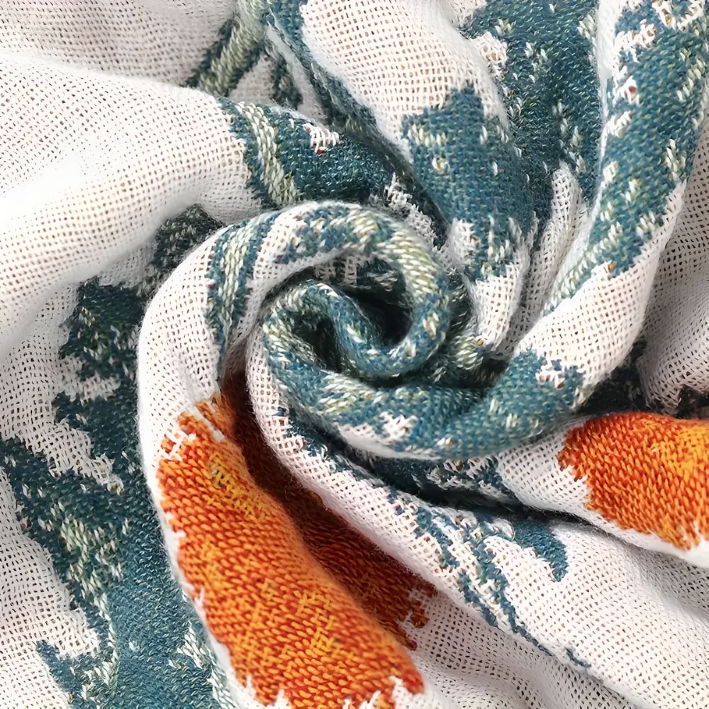 Plaid en coton floral ferme Cozy pour la décoration intérieure et le confort