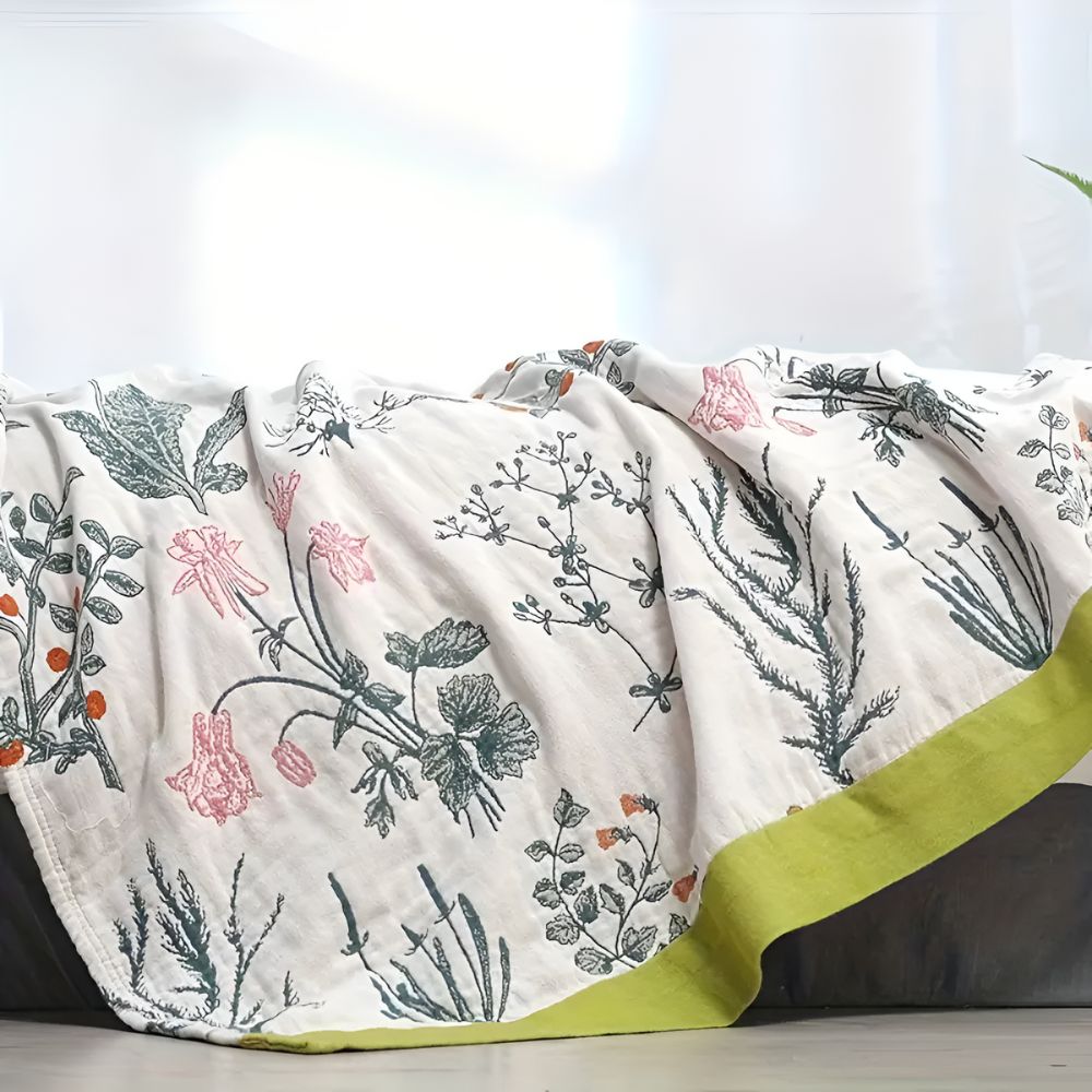 Plaid en coton floral ferme Cozy pour la décoration intérieure et le confort