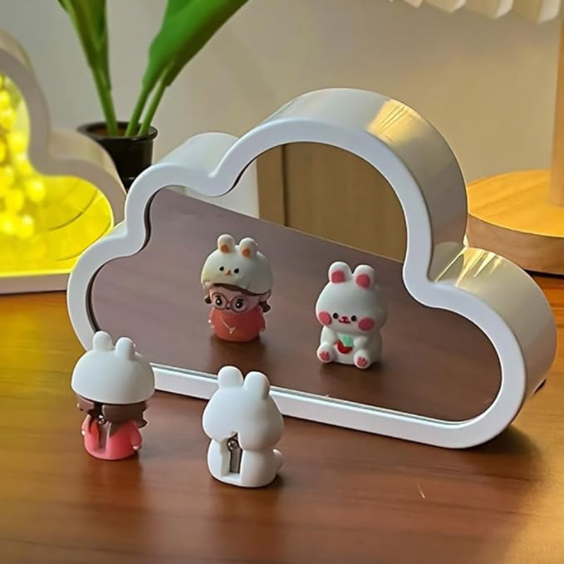 Lampe de table miroir infini LED design tulipe nuage - Décor floral moderne