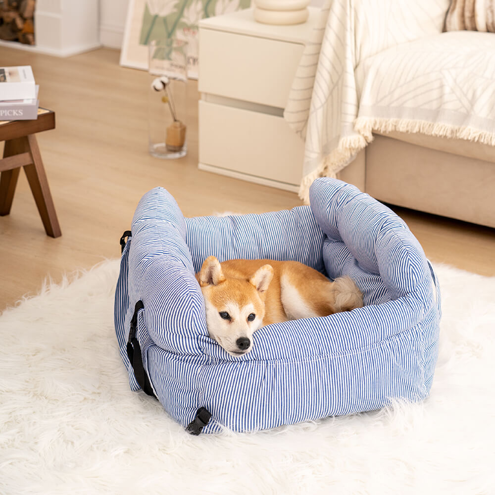 Lit de voyage et siège auto 3-en-1 pour chien avec sangle de transport