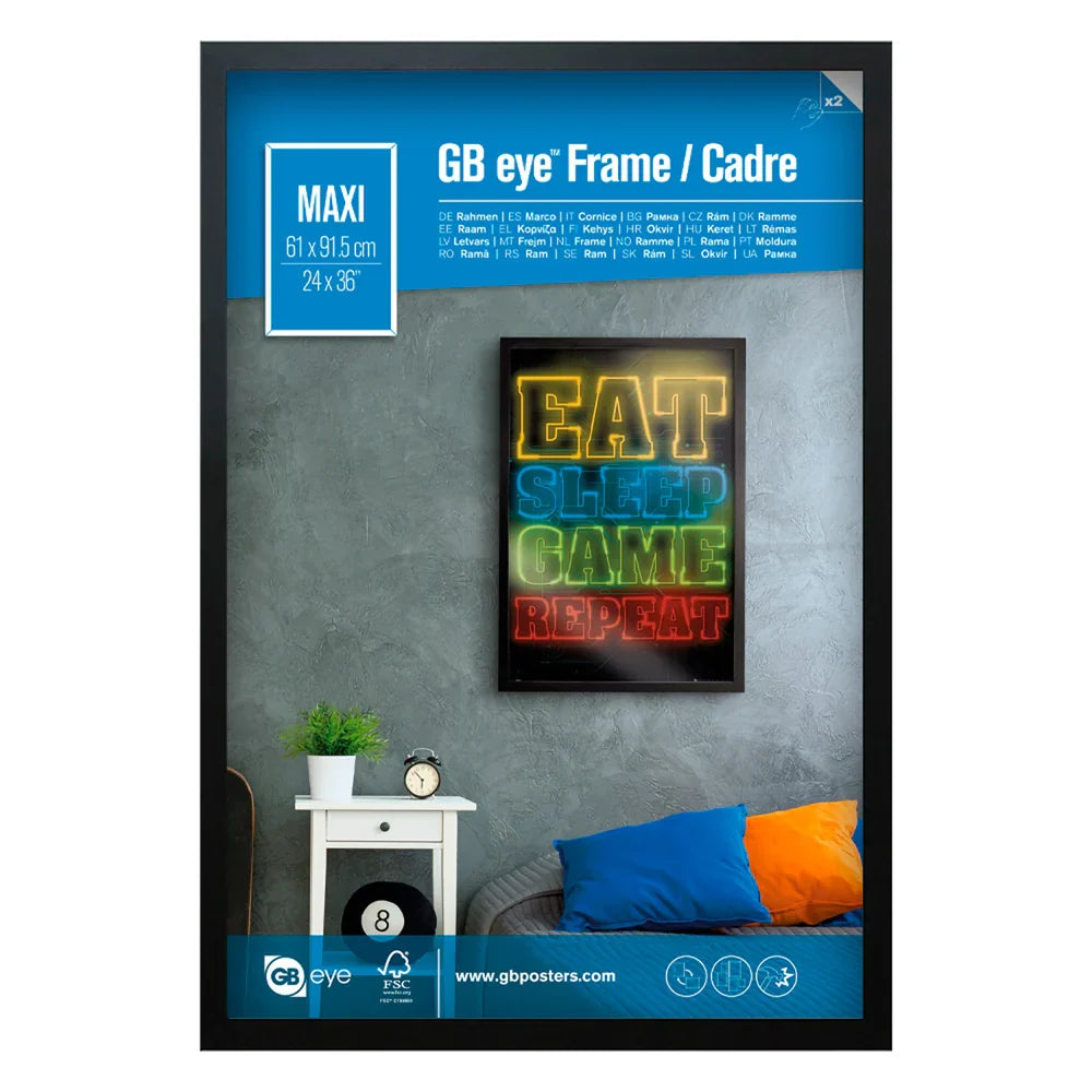 Wooden Maxi Poster Frame 61 x 91.5 cm - Black
