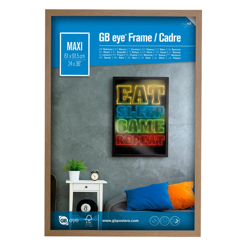 Wooden Maxi Poster Frame 61 x 91.5 cm - Oak Finish