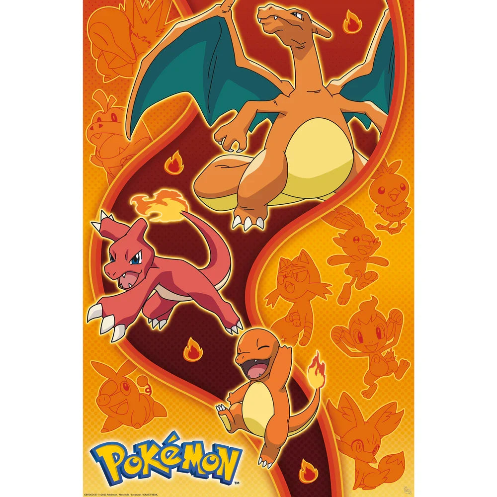 Pokémon Feuer-Typ Maxi-Wandposter - 61 x 91.5 cm