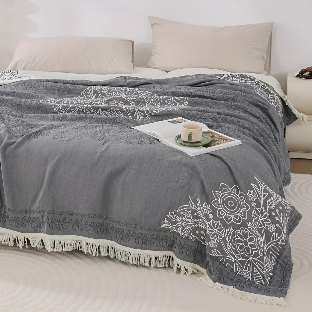Plaid en coton scandinave chic confortable pour décoration intérieure et confort
