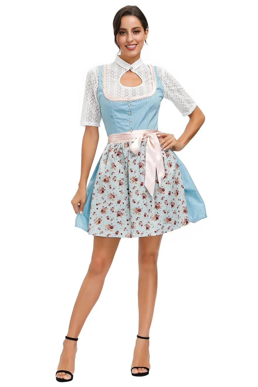 Dirndlkleid für Damen im bayerischen Stil mit Spitze