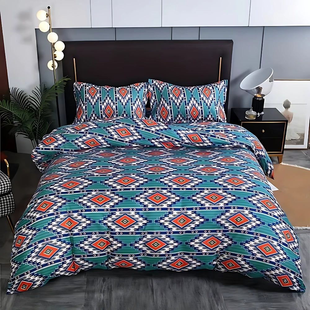 Ensemble de housse de couette à imprimé tribal bohème - Literie élégante pour la décoration intérieure
