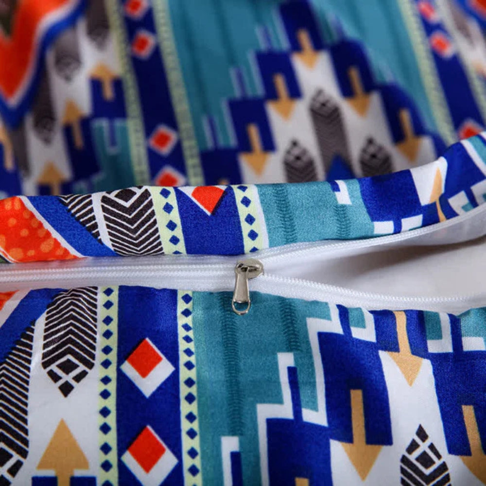 Ensemble de housse de couette à imprimé tribal bohème - Literie élégante pour la décoration intérieure