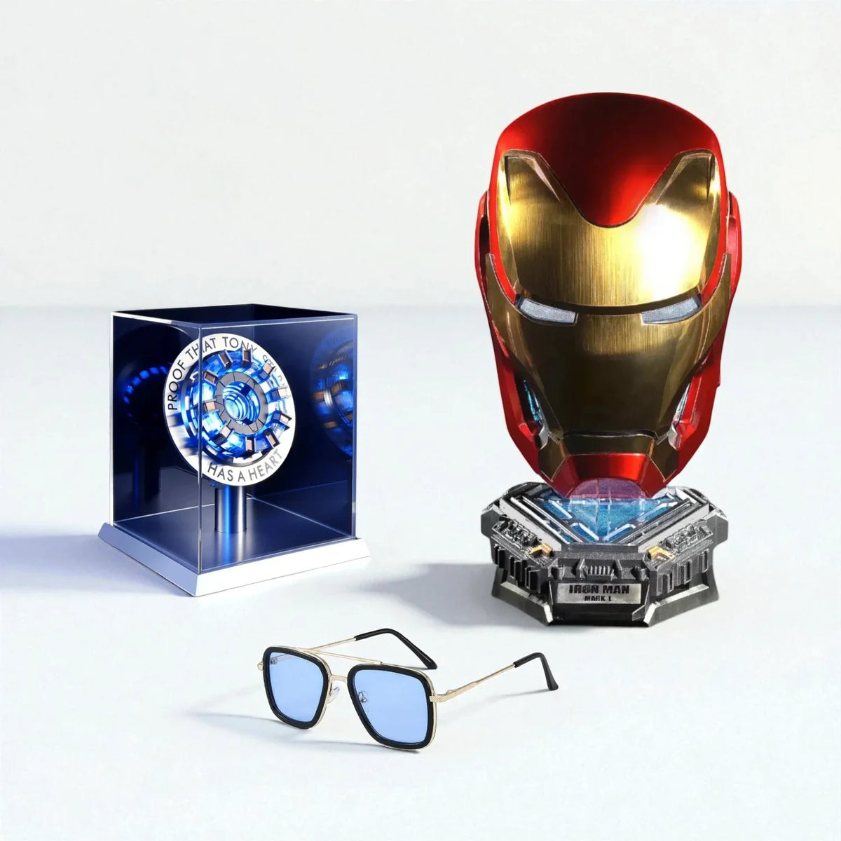 Iron Man MK50 Bundle - Helmet, Arc Reactor, Stand and EDITH Glasses