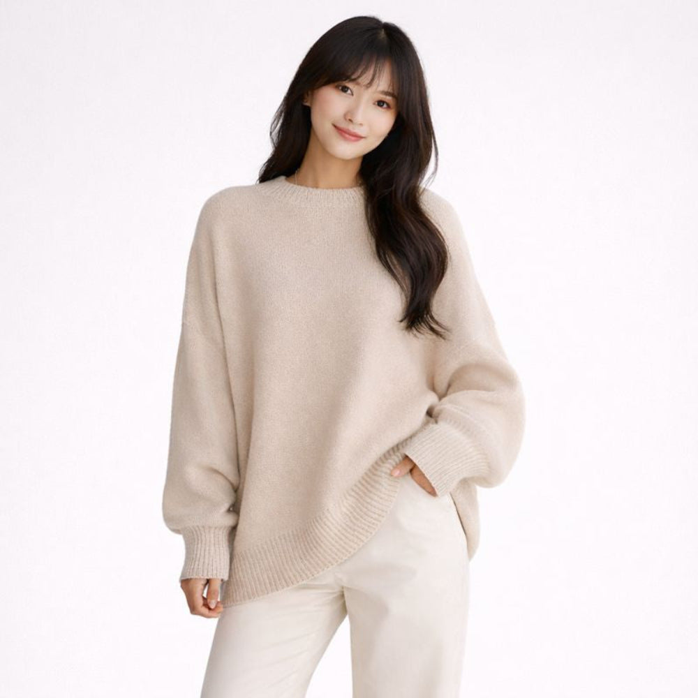 Johanna | Pull oversize tricoté pour femme | Doux pour la peau & confort chaud | Coupe décontractée pour superposition | Élégance intemporelle au quotidien