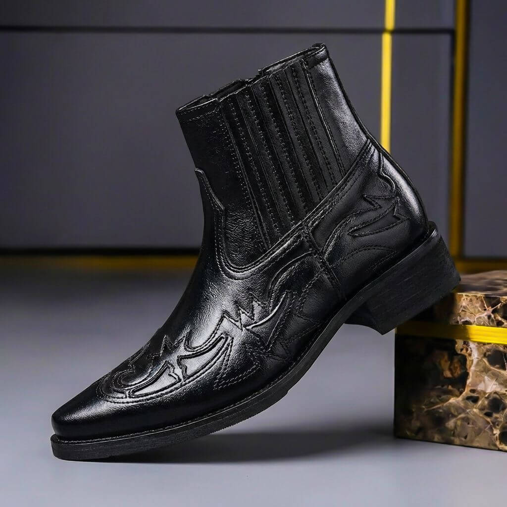 Bottes vintage en cuir italien pour hommes Jovino