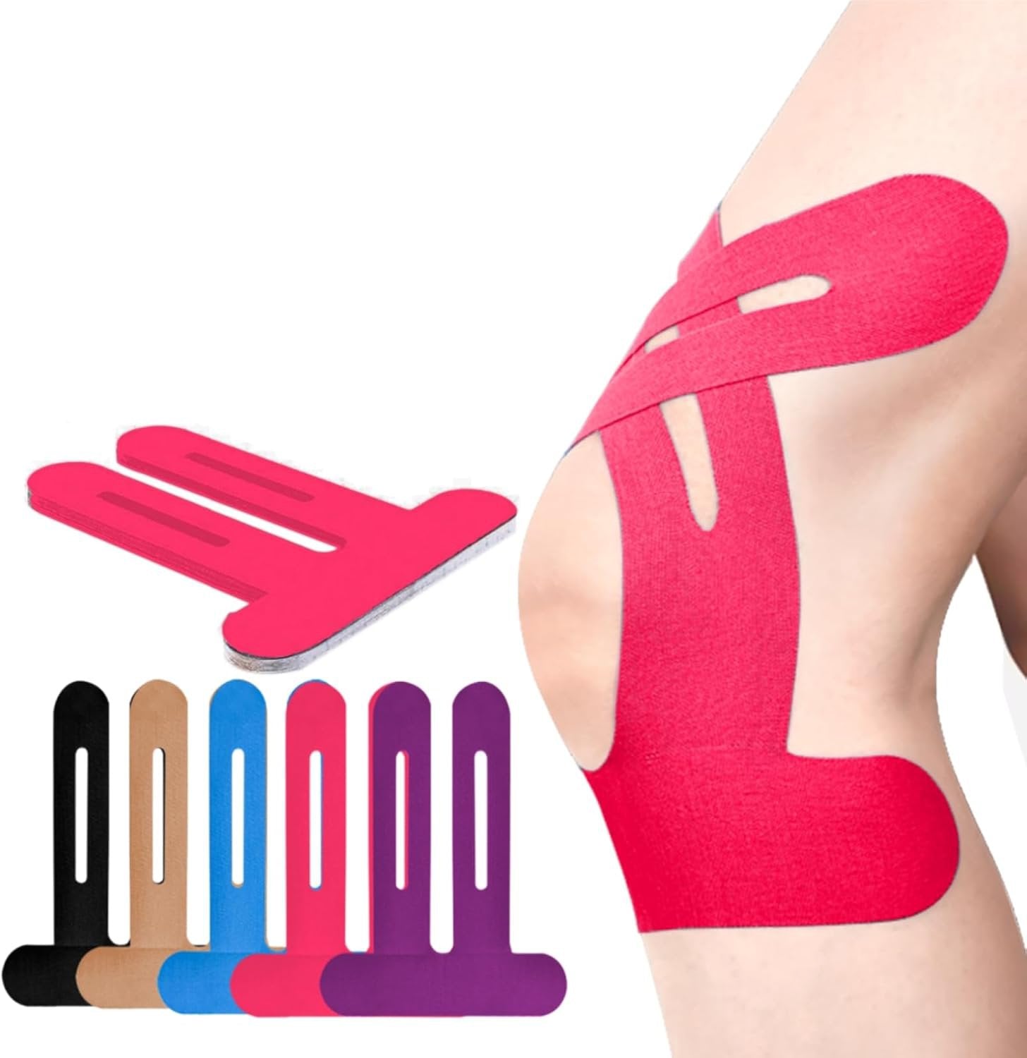 Vorgeschnittenes Kinesiologie-Kniesporttape - atmungsaktive elastische Sportstützstreifen