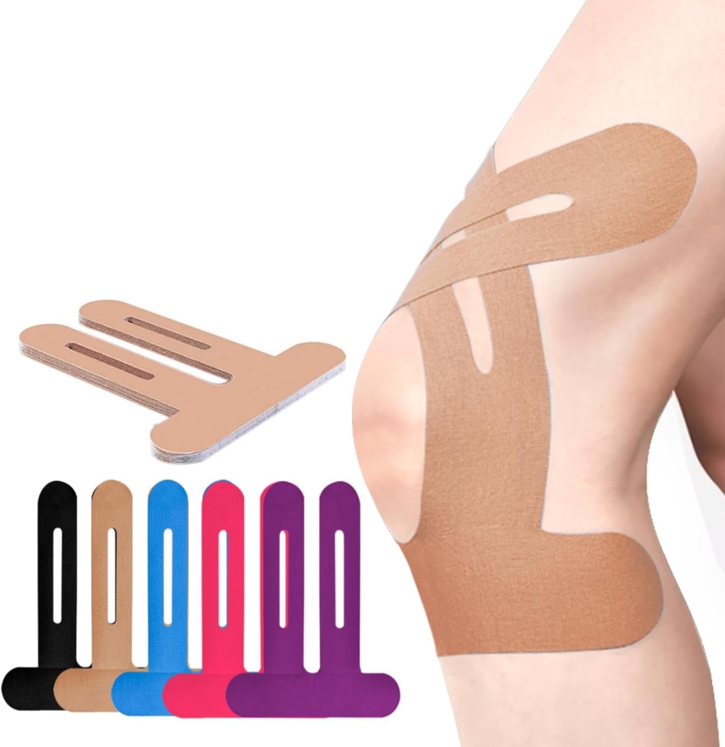 Vorgeschnittenes Kinesiologie-Kniesporttape - atmungsaktive elastische Sportstützstreifen