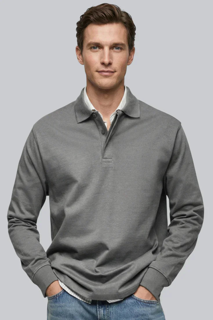 Pull à demi-fermeture éclair pour homme avec col montant et poignets côtelés