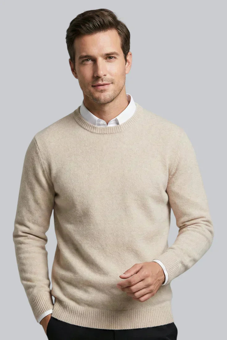 Pull tricoté pour hommes avec manches longues et toucher doux