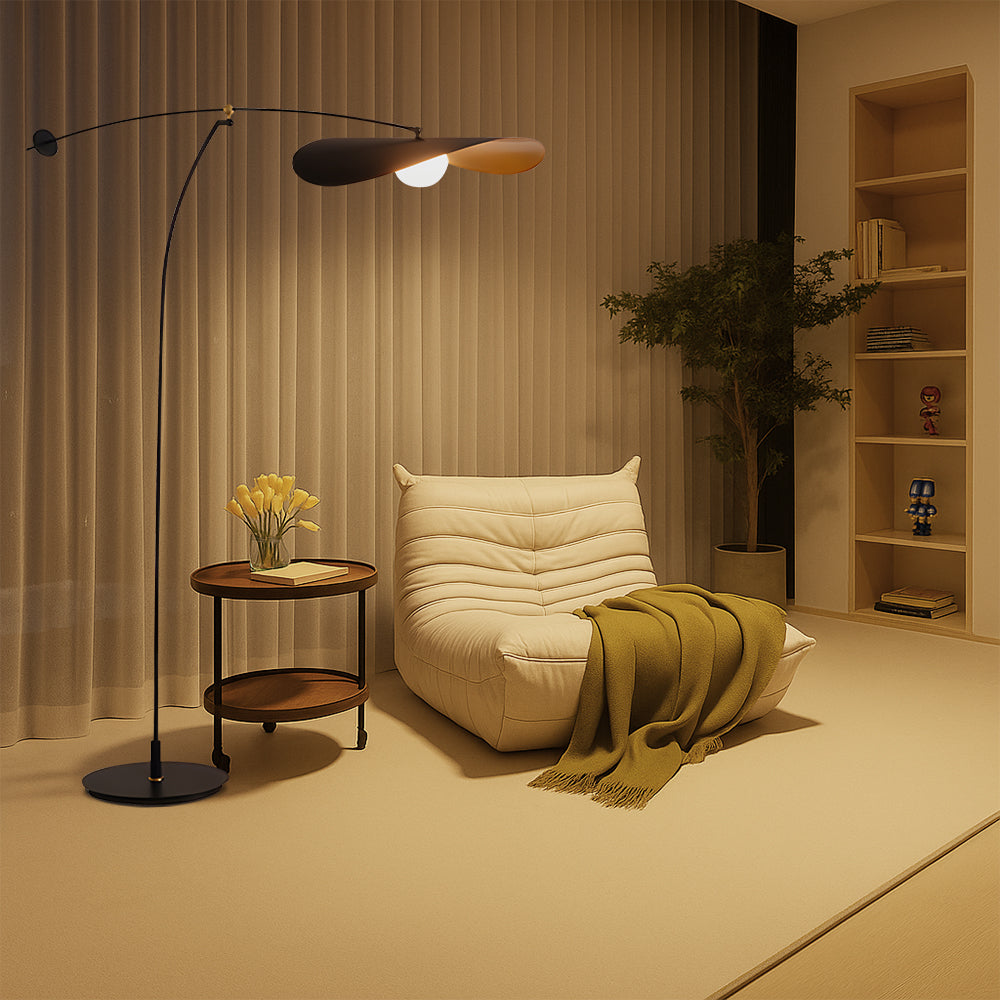 Lampadaire arc moderne réglable | Design métallique élégant pour salon