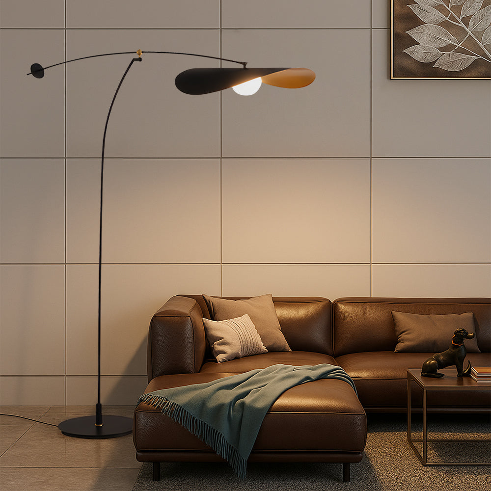 Lampadaire arc moderne réglable | Design métallique élégant pour salon