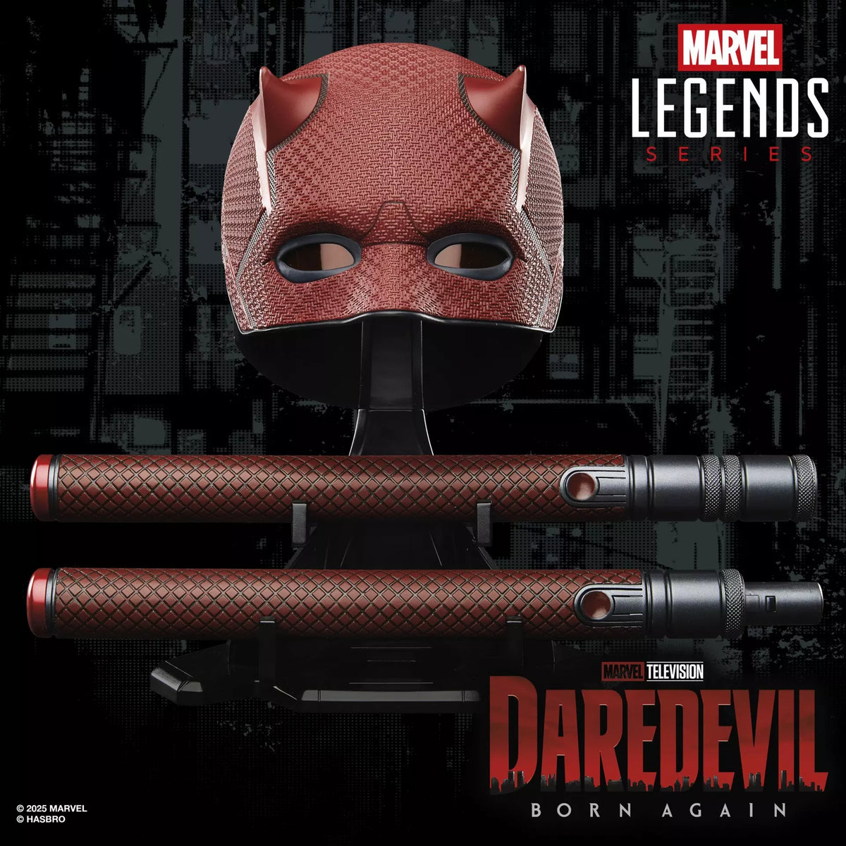 Marvel Legends Series Daredevil: Born Again Premium Roleplay Mask and Billy Club - Collectible