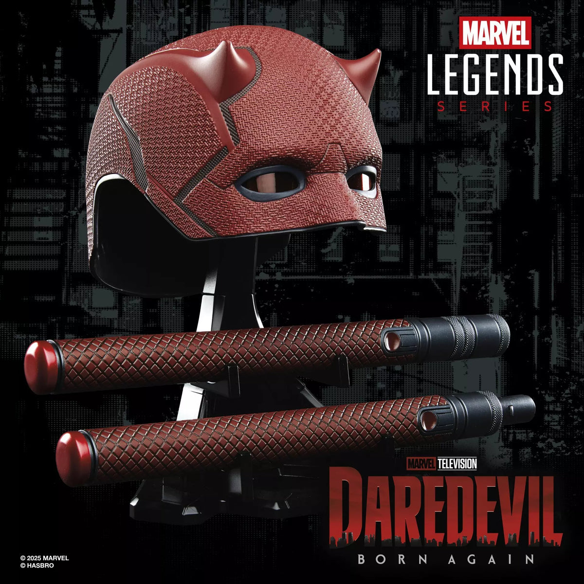 Marvel Legends Series Daredevil: Born Again Premium Roleplay Mask and Billy Club - Collectible