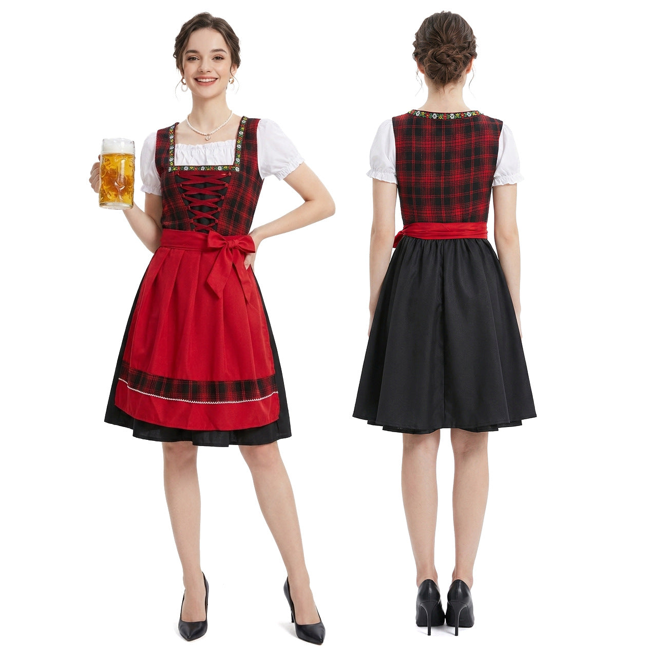 Traditional Dirndl Dress for Women with Lacing and A-Line