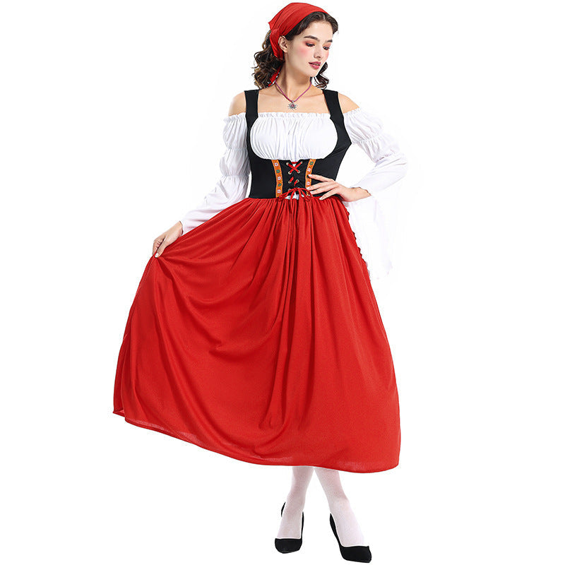 Bäuerinnenkleid im Renaissance-Stil für Damen mit schulterfreiem Mieder