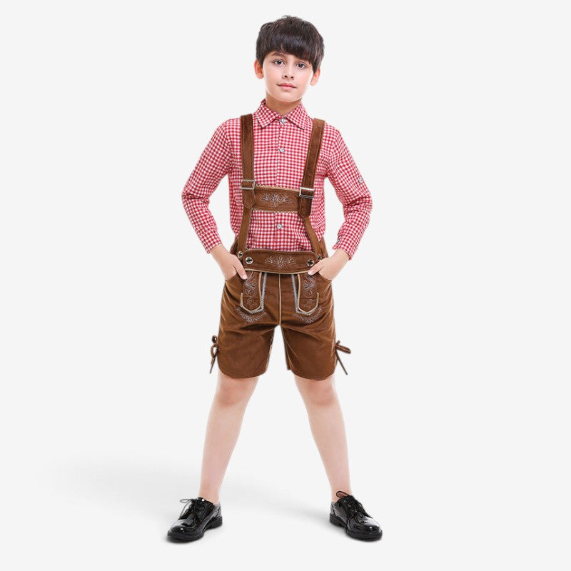 Traditionelle Lederhose für Jungen mit Stickerei
