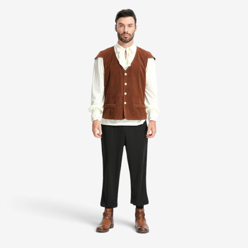 Gilet victorien pour hommes avec col en V
